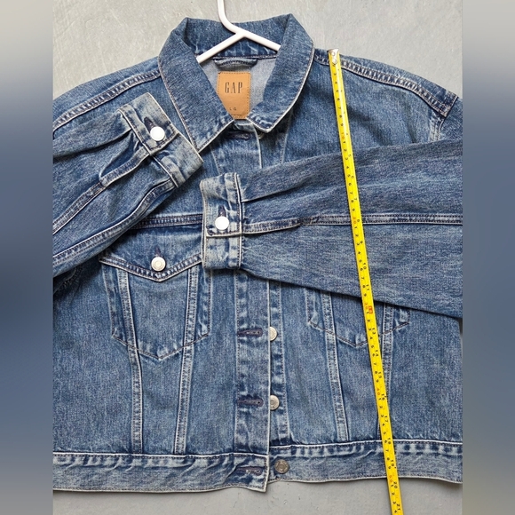 GAP Women's Classic Blue Denim Jean Jacket Sz L petite Nwt Sz Small/ Medium - Picture 9 of 12